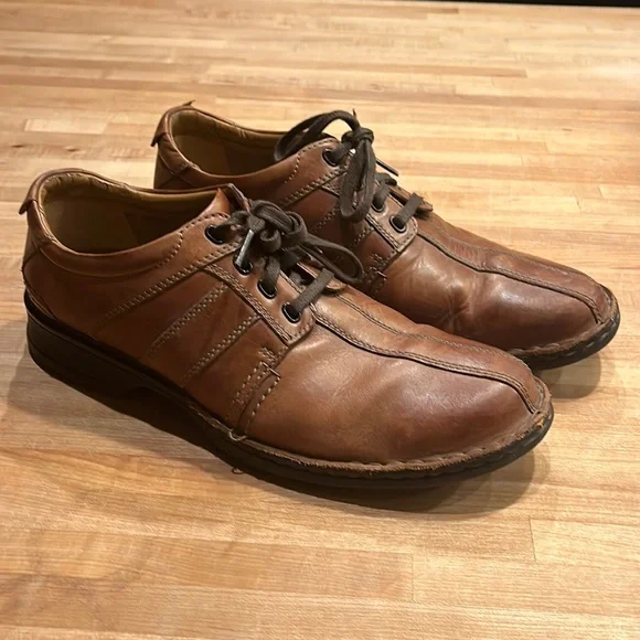Clarks Collection Touareg Vibe Brown Leather Oxford Shoes Mens 10 Clarks Men main image 4